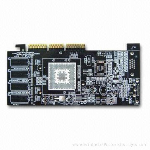 4-layered HDI PCB with BGA and Gold Fingers, UL and ISO Certified